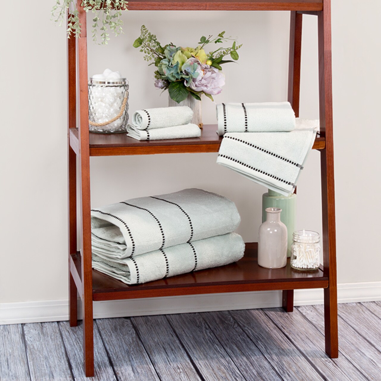 Lavish Home Quick Dry 100% Cotton Towel Set Seafoam 6 Piece Soft Absorbent